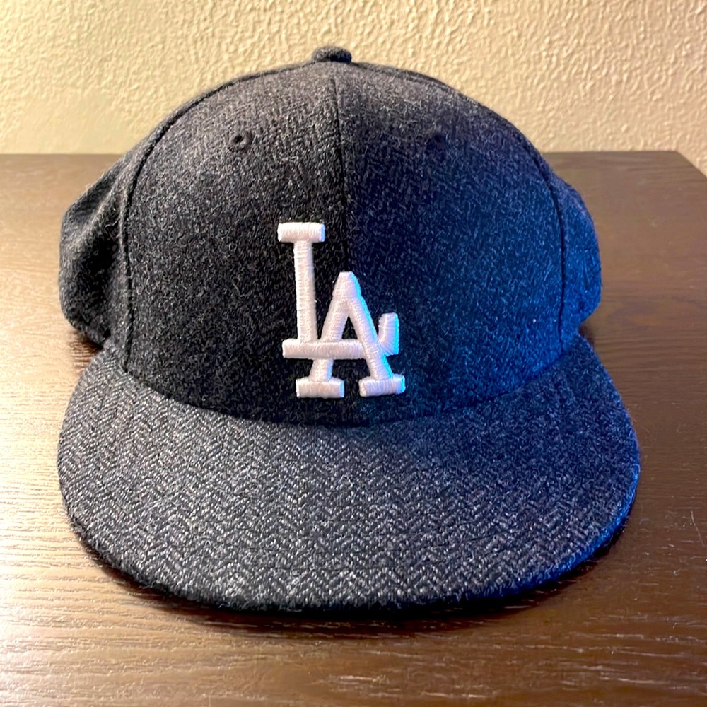 Todd Snyder x New Era Charcoal Gray Herringbone Wool LA Dodgers Hat Size 7 1/2